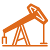 oil pump jack icon representing extraction and production processes related to energy and resources in the context of 12 industry sectors