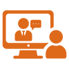 person having a video conference with another person on a computer discussing 15 important ideas