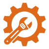 orange globe illustration representing continents and geography in a simple design related to 10 global facts